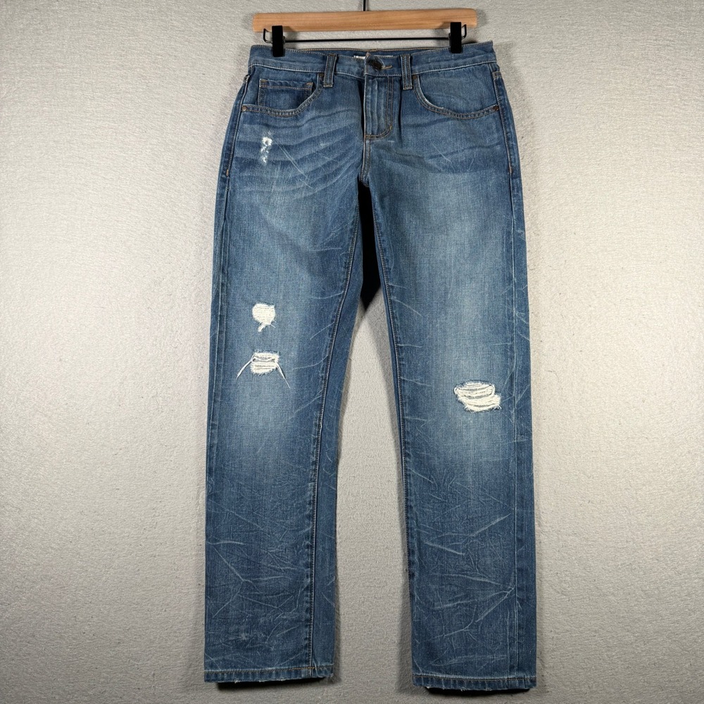 Banana Republic Premium Denim Selvage Boyfriend Jeans Distressed‎ Blue 25 402123